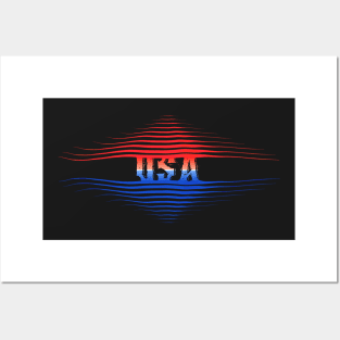 USA themed fabric pattern graphic design by ironpalette Posters and Art